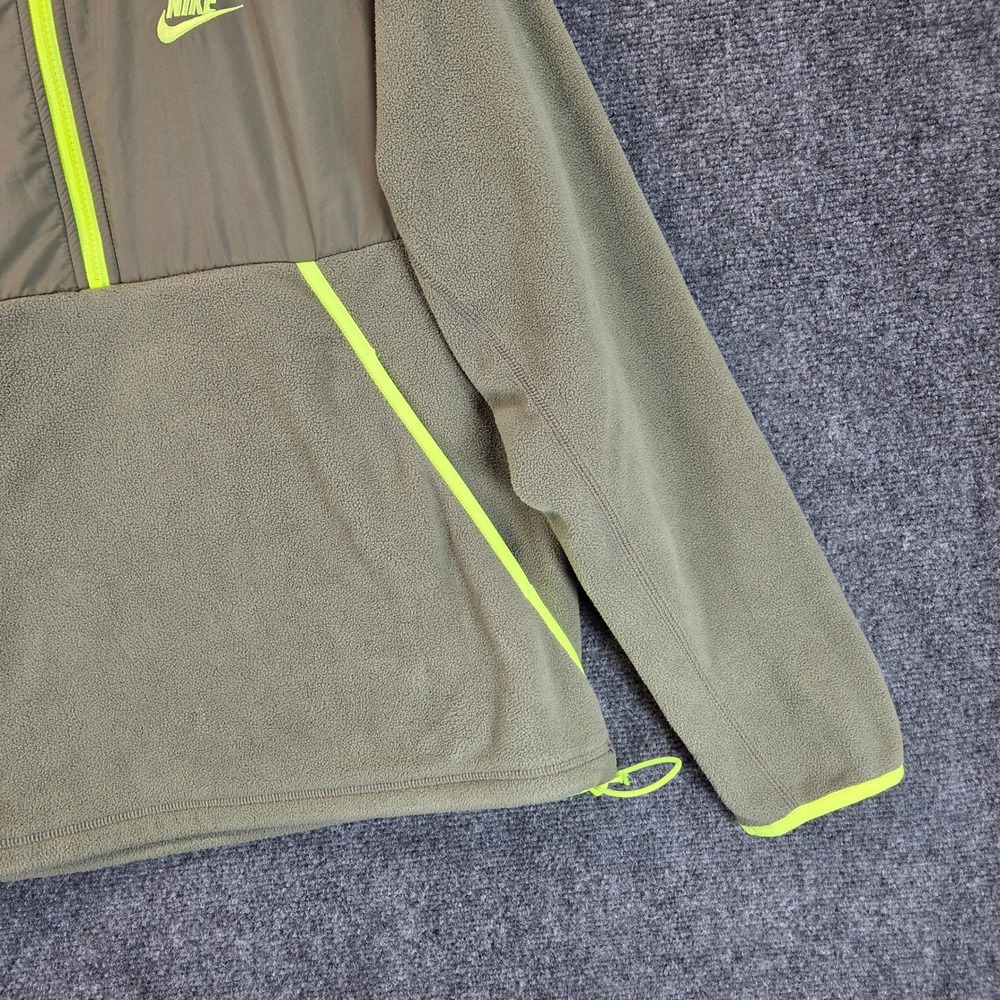 Nike Mens Winterized Half Zip Fleece Pullover Medium Green Neon Casual - Picture 4 of 10